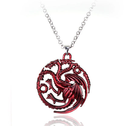 Dragon Rhaenyra Cosplay Daemon Targaryen Necklace Keychain Charms Jewerly Gifts Metal Necklaces Halloween Costume Accessories