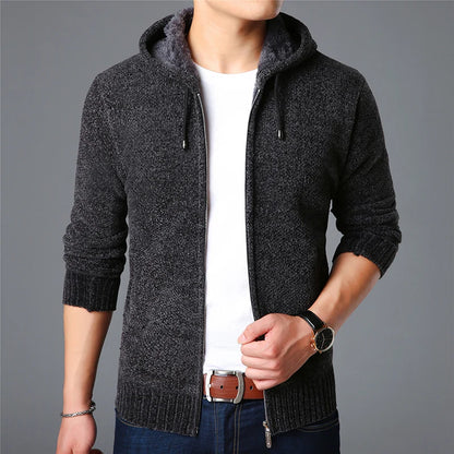 2025 New Men's Sweaters Autumn Winter Warm Zipper Cardigan Sweaters Man Casual Knitwear Sweatercoat male clothe