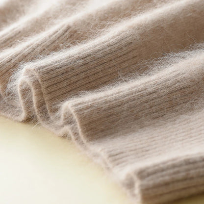 Super Warm Fluffy Mink Cashmere Soft Fur V-neck Sweaters and Pullovers for Women Autumn Winter Jumper Female Brand Jumper
