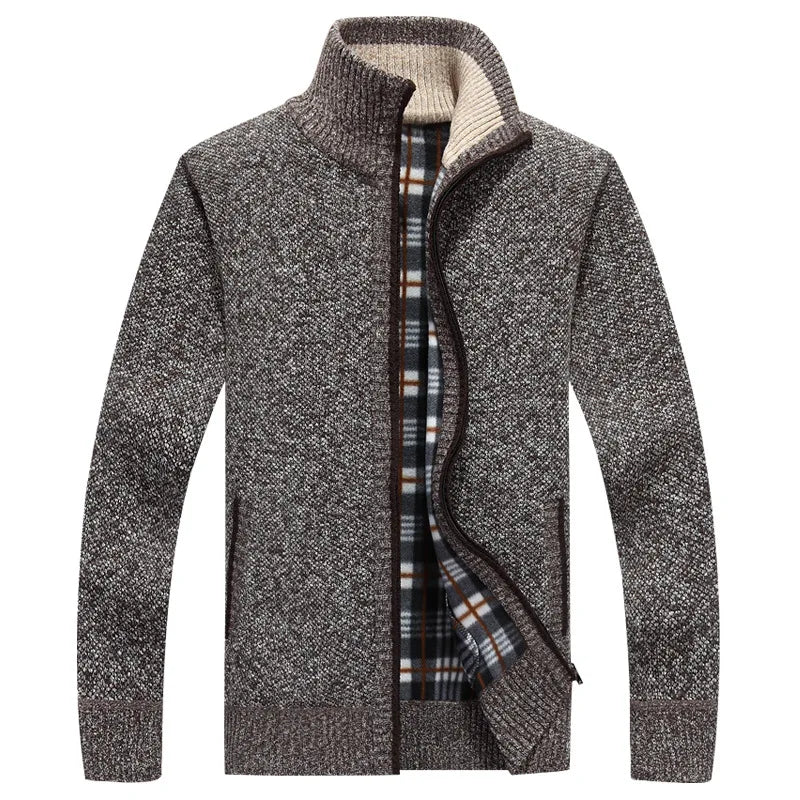 2025 New Men's Sweaters Autumn Winter Warm Zipper Cardigan Sweaters Man Casual Knitwear Sweatercoat male clothe