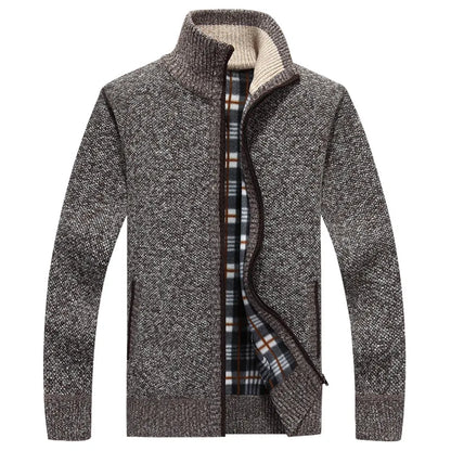 2025 New Men's Sweaters Autumn Winter Warm Zipper Cardigan Sweaters Man Casual Knitwear Sweatercoat male clothe