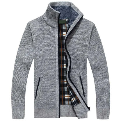 2025 New Men's Sweaters Autumn Winter Warm Zipper Cardigan Sweaters Man Casual Knitwear Sweatercoat male clothe