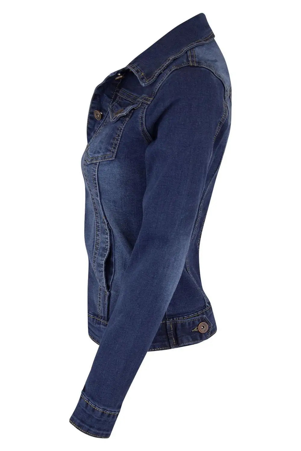 2025 New Women's Long Sleeve Denim Jacket Fashion Slim Fit Stretch Jeans Coat Casual Female Clothing