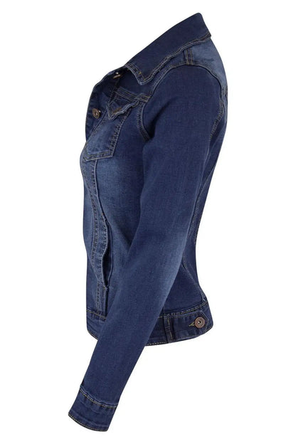 2025 New Women's Long Sleeve Denim Jacket Fashion Slim Fit Stretch Jeans Coat Casual Female Clothing