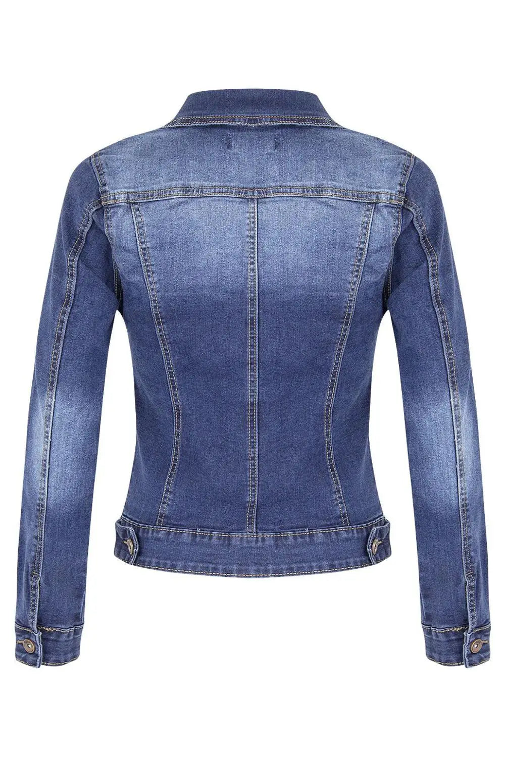 2025 New Women's Long Sleeve Denim Jacket Fashion Slim Fit Stretch Jeans Coat Casual Female Clothing