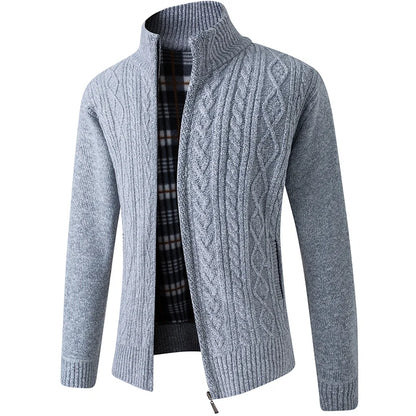 2025 New Men's Sweaters Autumn Winter Warm Zipper Cardigan Sweaters Man Casual Knitwear Sweatercoat male clothe
