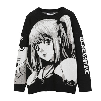 Anime Kawaii Winter Men Gothic Clothes Goth Man Sweater Men's Cartoon Women Tops