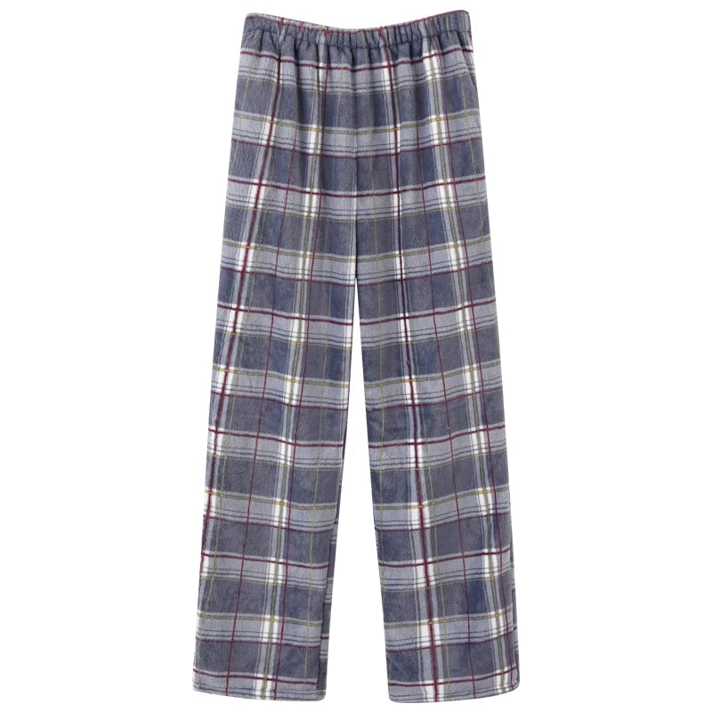 Thick Flannel Men's Plaid Trousers Big Yards Warm Sleep Pants Mens Pajamas Pants Bottoms Sleepwear Pajama for Men Pijama Hombre