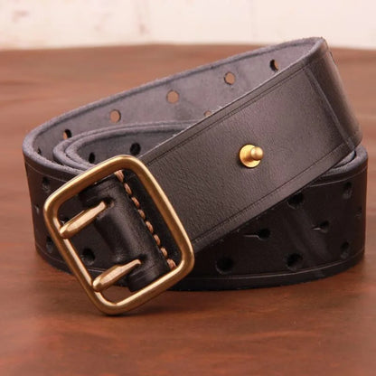 Top Quality Genuine Leather Men's Belt Designer Belt Men Luxury Vintage Brass Buckle Tactical Belt Thick Cowhide Jeans Belt