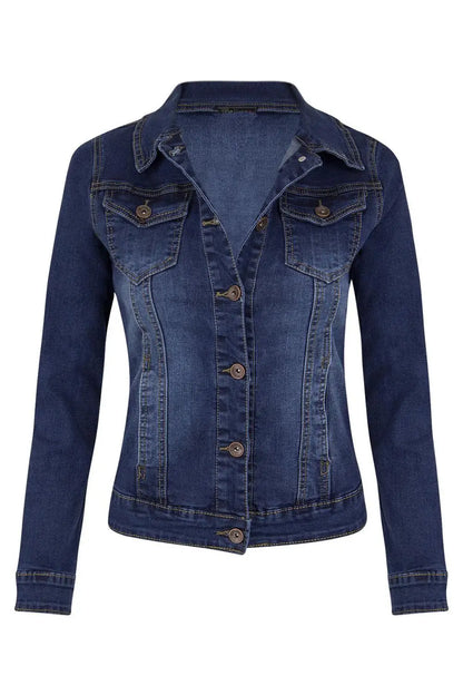 2025 New Women's Long Sleeve Denim Jacket Fashion Slim Fit Stretch Jeans Coat Casual Female Clothing