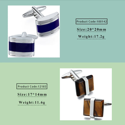 Luxury Stone Cufflinks for Mens Shirt High Quality Brand French Shirt Cuff Links Wedding Party Jewelry Low Price Promotion