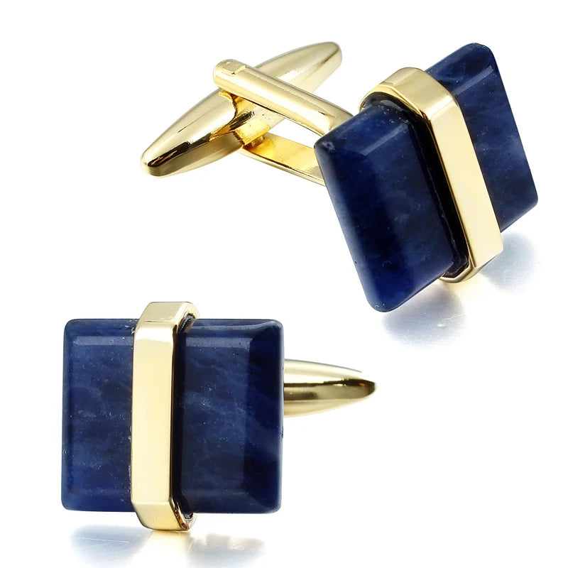 Luxury Stone Cufflinks for Mens Shirt High Quality Brand French Shirt Cuff Links Wedding Party Jewelry Low Price Promotion