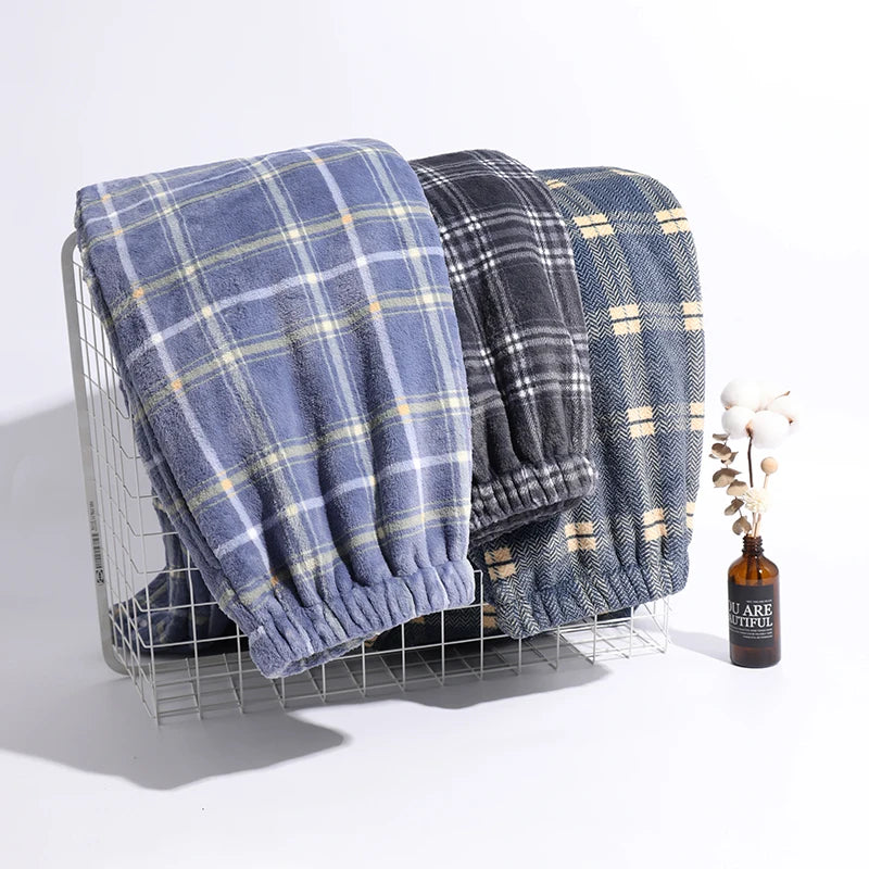 Thick Flannel Men's Plaid Trousers Big Yards Warm Sleep Pants Mens Pajamas Pants Bottoms Sleepwear Pajama for Men Pijama Hombre