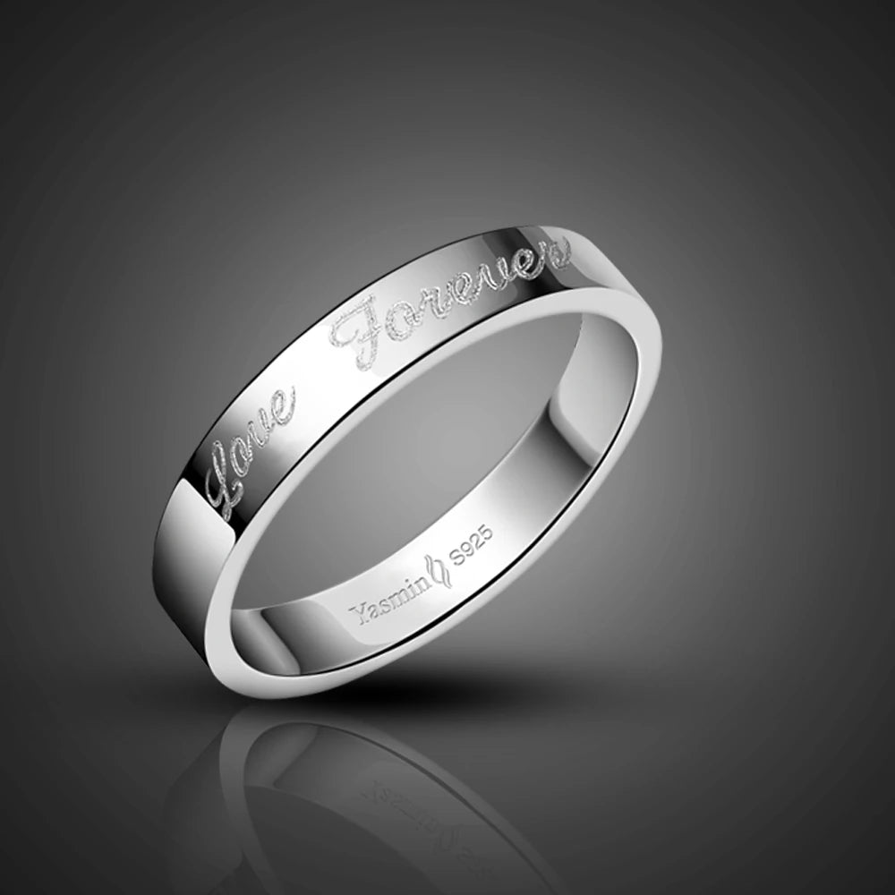 Simple Marriage Engagement Ring 100% 925 Sterling Silver Couple Ring Woman & Man Single Ring Wholesale Solid Silver Jewelry Gift