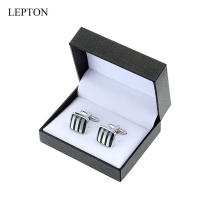 Lepton Mother of Pearl Cufflinks for Men Nature White Shell Cuff Links Fashion Button High Quality Luxury Wedding Best Men Gift