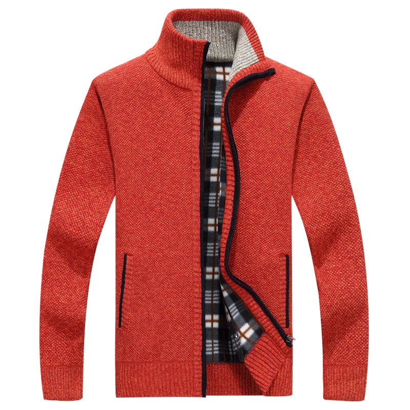2025 New Men's Sweaters Autumn Winter Warm Zipper Cardigan Sweaters Man Casual Knitwear Sweatercoat male clothe