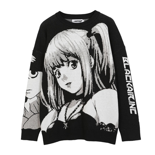 Anime Kawaii Winter Men Gothic Clothes Goth Man Sweater Men's Cartoon Women Tops