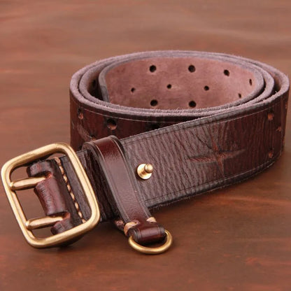 Top Quality Genuine Leather Men's Belt Designer Belt Men Luxury Vintage Brass Buckle Tactical Belt Thick Cowhide Jeans Belt