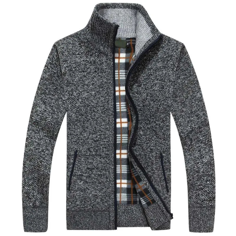 2025 New Men's Sweaters Autumn Winter Warm Zipper Cardigan Sweaters Man Casual Knitwear Sweatercoat male clothe