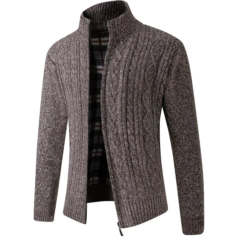 2025 New Men's Sweaters Autumn Winter Warm Zipper Cardigan Sweaters Man Casual Knitwear Sweatercoat male clothe
