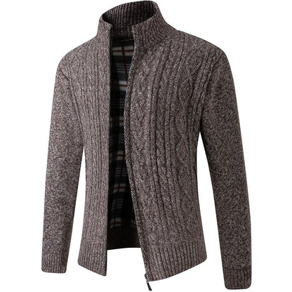 2025 New Men's Sweaters Autumn Winter Warm Zipper Cardigan Sweaters Man Casual Knitwear Sweatercoat male clothe