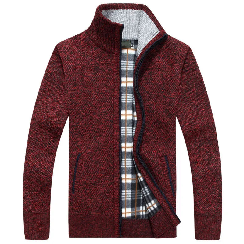 2025 New Men's Sweaters Autumn Winter Warm Zipper Cardigan Sweaters Man Casual Knitwear Sweatercoat male clothe