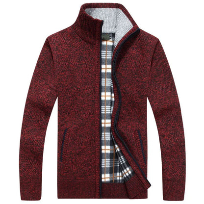 2025 New Men's Sweaters Autumn Winter Warm Zipper Cardigan Sweaters Man Casual Knitwear Sweatercoat male clothe