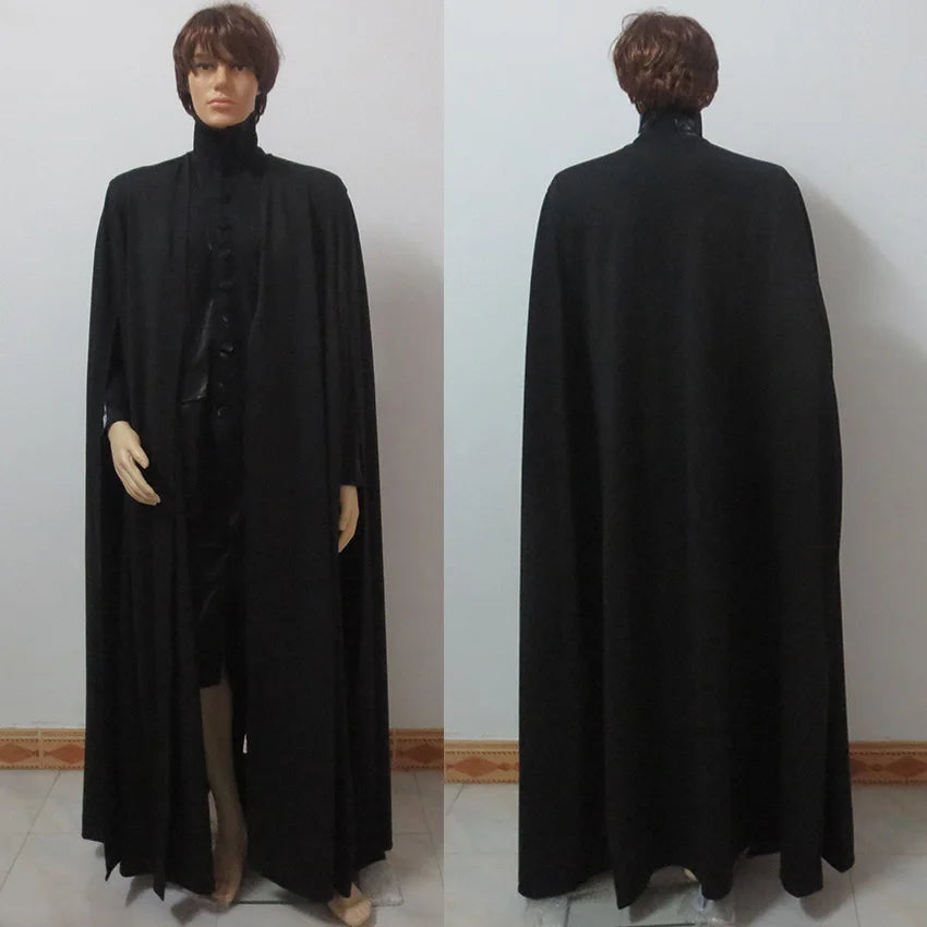 Movie Deathly Hallows Severus Snape Cosplay Costume Black Robe Halloween Uniforms Custom Made Any Size