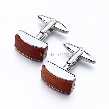 New Rosewood Cufflinks luxury mens wood cuff links brand Jewelry Formal Business wedding Fashion cufflink french shirt button