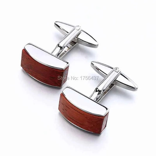 New Rosewood Cufflinks luxury mens wood cuff links brand Jewelry Formal Business wedding Fashion cufflink french shirt button