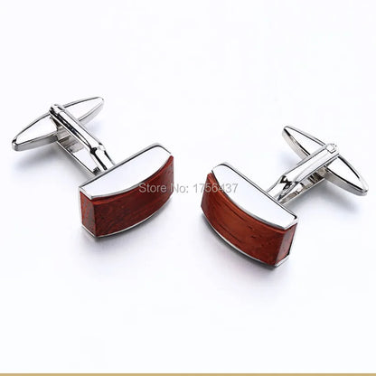 New Rosewood Cufflinks luxury mens wood cuff links brand Jewelry Formal Business wedding Fashion cufflink french shirt button