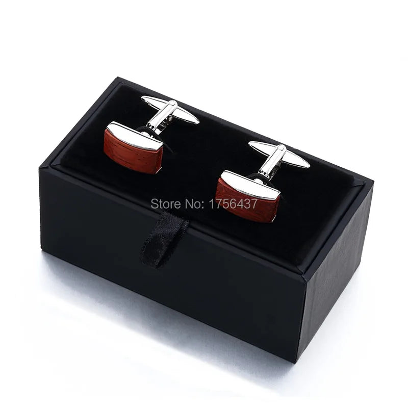 New Rosewood Cufflinks luxury mens wood cuff links brand Jewelry Formal Business wedding Fashion cufflink french shirt button