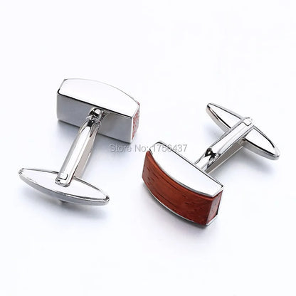 New Rosewood Cufflinks luxury mens wood cuff links brand Jewelry Formal Business wedding Fashion cufflink french shirt button