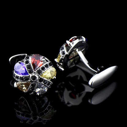 FLEXFIL Luxury shirt cufflinks for men's Brand cuff buttons cuff links gemelos High Quality round wedding abotoaduras Jewelry