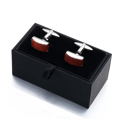 New Rosewood Cufflinks luxury mens wood cuff links brand Jewelry Formal Business wedding Fashion cufflink french shirt button