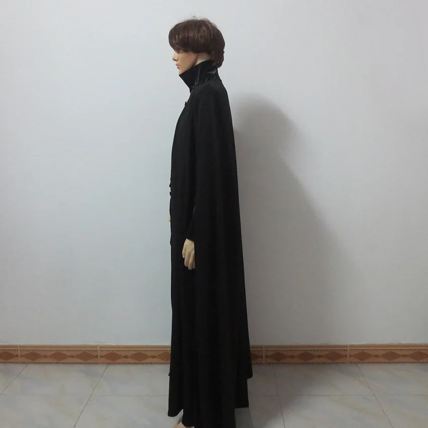 Movie Deathly Hallows Severus Snape Cosplay Costume Black Robe Halloween Uniforms Custom Made Any Size