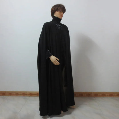 Movie Deathly Hallows Severus Snape Cosplay Costume Black Robe Halloween Uniforms Custom Made Any Size