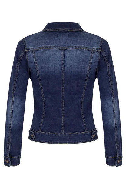 2025 New Women's Long Sleeve Denim Jacket Fashion Slim Fit Stretch Jeans Coat Casual Female Clothing