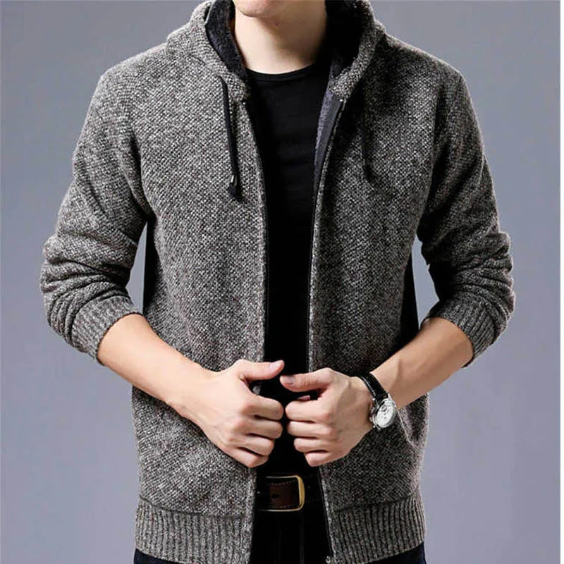 2025 New Men's Sweaters Autumn Winter Warm Zipper Cardigan Sweaters Man Casual Knitwear Sweatercoat male clothe