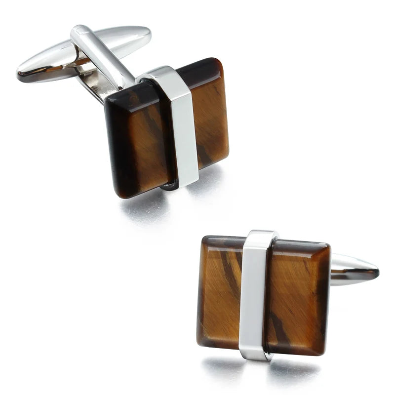 Luxury Stone Cufflinks for Mens Shirt High Quality Brand French Shirt Cuff Links Wedding Party Jewelry Low Price Promotion
