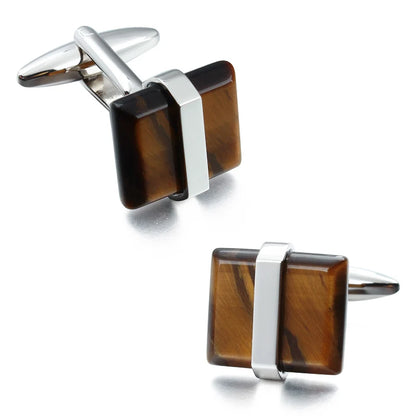 Luxury Stone Cufflinks for Mens Shirt High Quality Brand French Shirt Cuff Links Wedding Party Jewelry Low Price Promotion