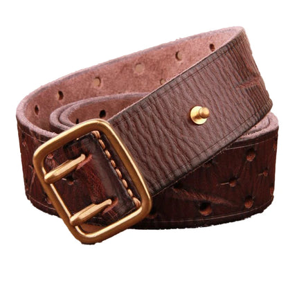 Top Quality Genuine Leather Men's Belt Designer Belt Men Luxury Vintage Brass Buckle Tactical Belt Thick Cowhide Jeans Belt