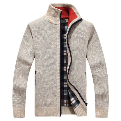 2025 New Men's Sweaters Autumn Winter Warm Zipper Cardigan Sweaters Man Casual Knitwear Sweatercoat male clothe