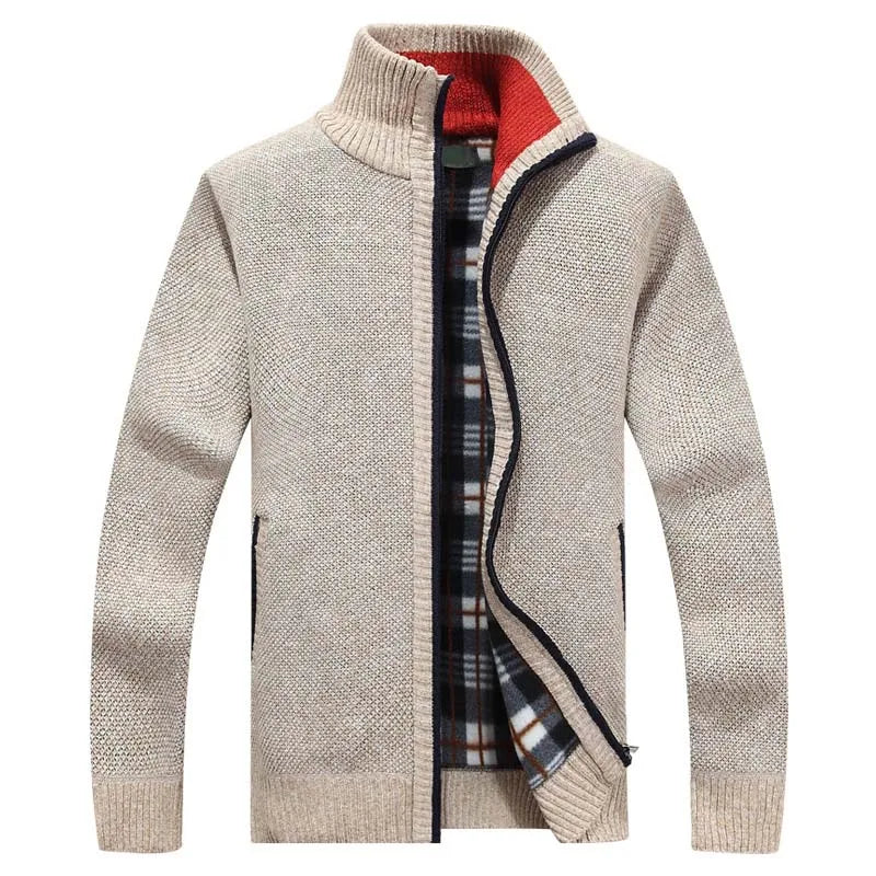 2025 New Men's Sweaters Autumn Winter Warm Zipper Cardigan Sweaters Man Casual Knitwear Sweatercoat male clothe