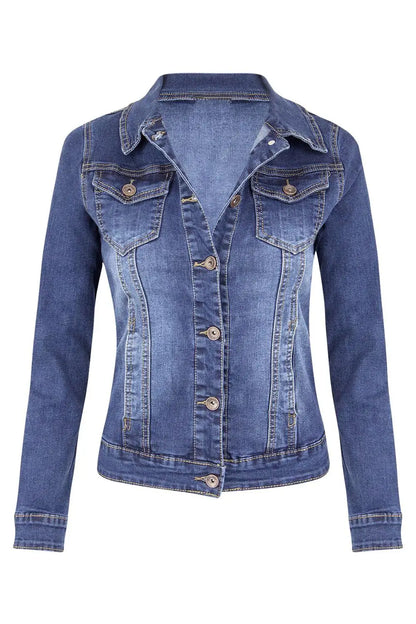 2025 New Women's Long Sleeve Denim Jacket Fashion Slim Fit Stretch Jeans Coat Casual Female Clothing