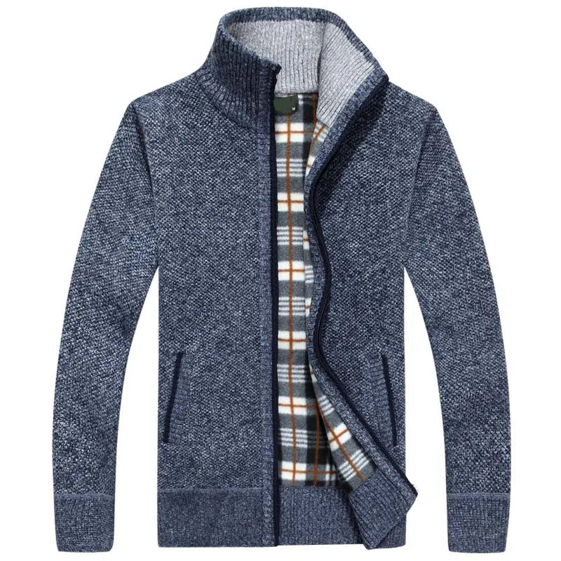 2025 New Men's Sweaters Autumn Winter Warm Zipper Cardigan Sweaters Man Casual Knitwear Sweatercoat male clothe
