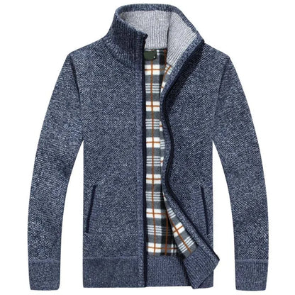 2025 New Men's Sweaters Autumn Winter Warm Zipper Cardigan Sweaters Man Casual Knitwear Sweatercoat male clothe