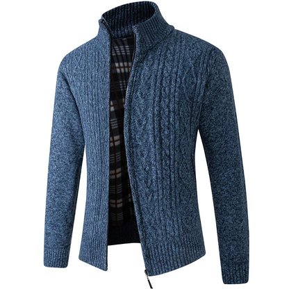 2025 New Men's Sweaters Autumn Winter Warm Zipper Cardigan Sweaters Man Casual Knitwear Sweatercoat male clothe