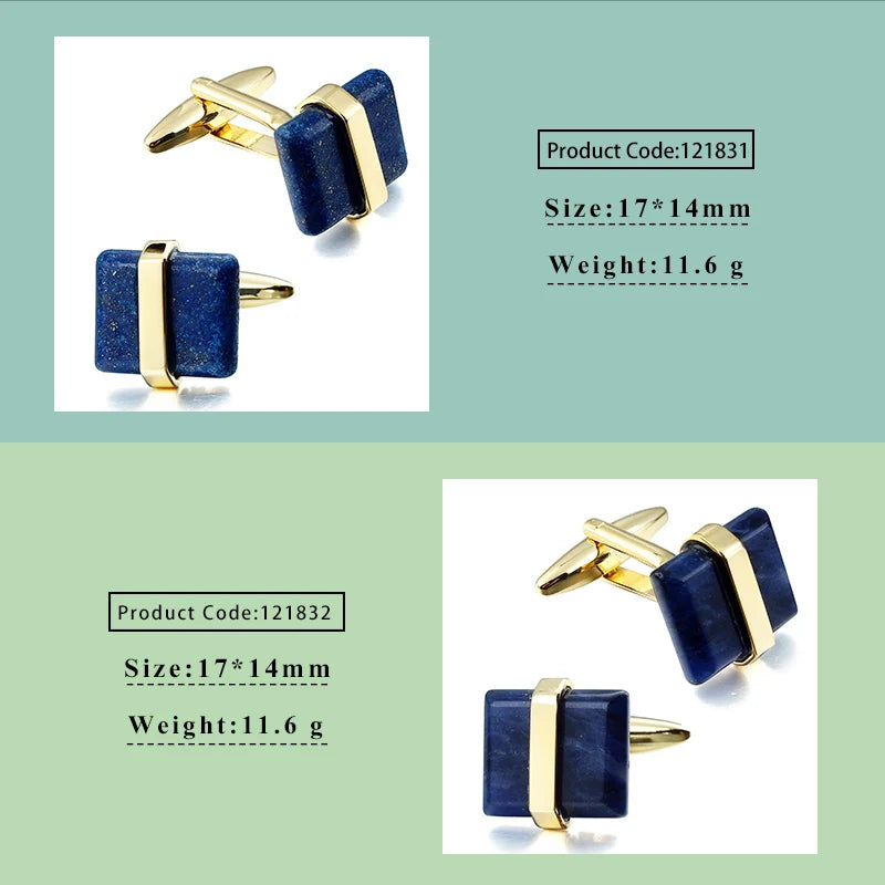 Luxury Stone Cufflinks for Mens Shirt High Quality Brand French Shirt Cuff Links Wedding Party Jewelry Low Price Promotion