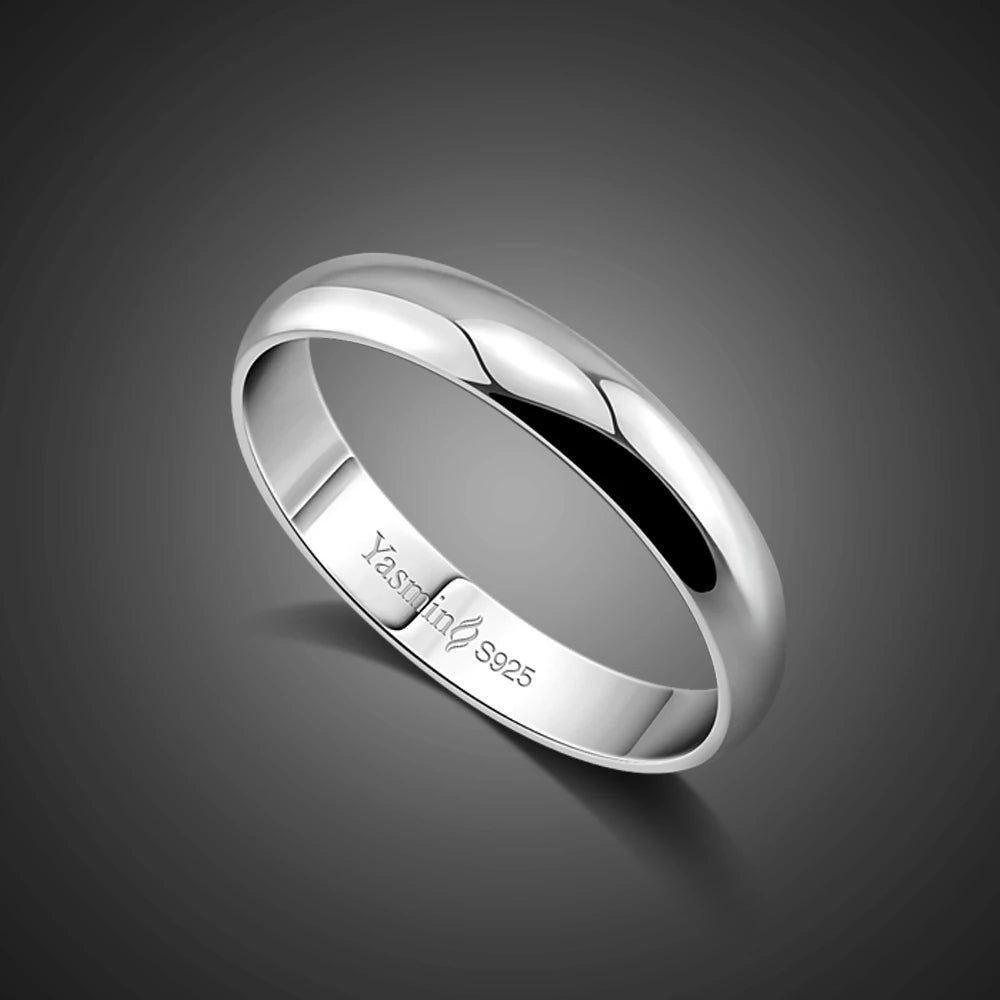 Simple Marriage Engagement Ring 100% 925 Sterling Silver Couple Ring Woman & Man Single Ring Wholesale Solid Silver Jewelry Gift